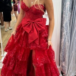Sherri Hill Vibrant Red Prom Gown Dress